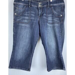 Z. Cavaricci Sz 18 Authentic Vintage Blue Denim Cropped 5-pocket Pants